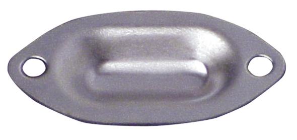 Pied métallique oval