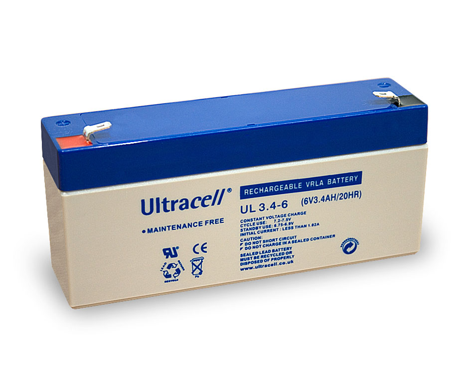 Batterie étanche au plomb standard 6v 3.3a 134x34x 66mm