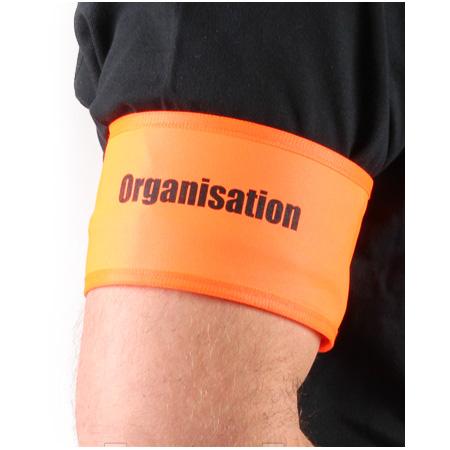 Brassard 100% polyester orange reglable sur velcro - organisation