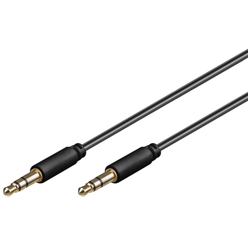 Cordon audio-vidéo jack mâle 3.5mm stéréo / jack mâle 3.5mm stéréo l=1.50m slim