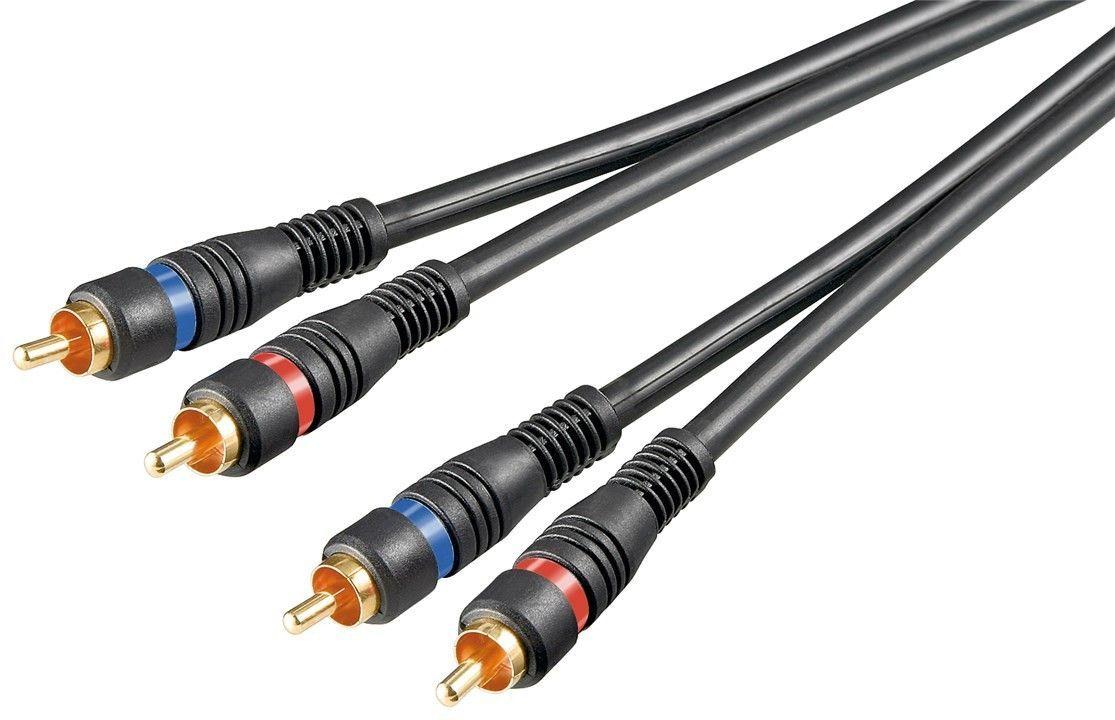 Cordon audio-vidéo 2 x rca mâle / 2 x rca mâle l=1.50m