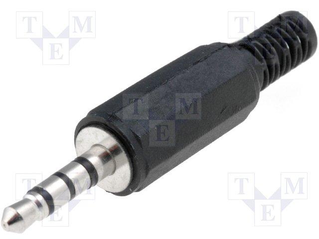 Jack 3.5mm male 4 poles standard