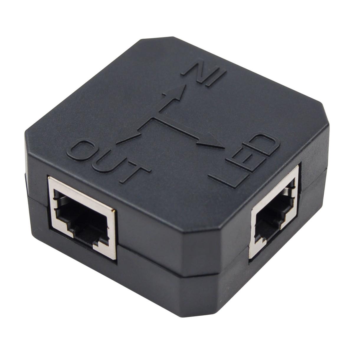 Adaptateur rj-45 femelle vers 2 x rj-45 femelle distribution in/led/out