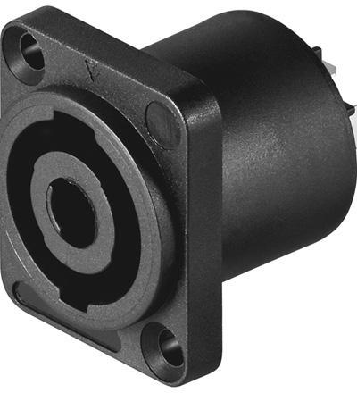 Lot de 2 x fiches speakon femelles chassis carre