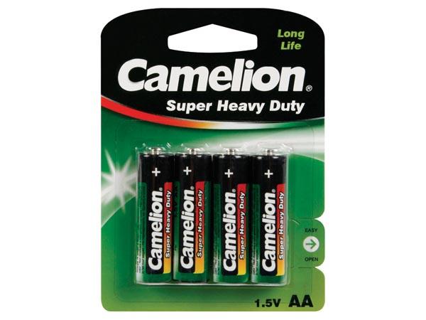 Pile cylindrique carbone-zinc aa / r06 / 1.5v (14.5x 50.5mm) blister de 4 pièces
