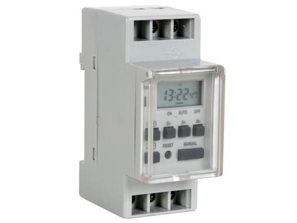 Programmateur hebdomadaire pour montage sur rail din 3680w