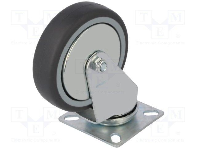 Roue en caoutchouc 100mm orientable 360°  charge max : 90kgs