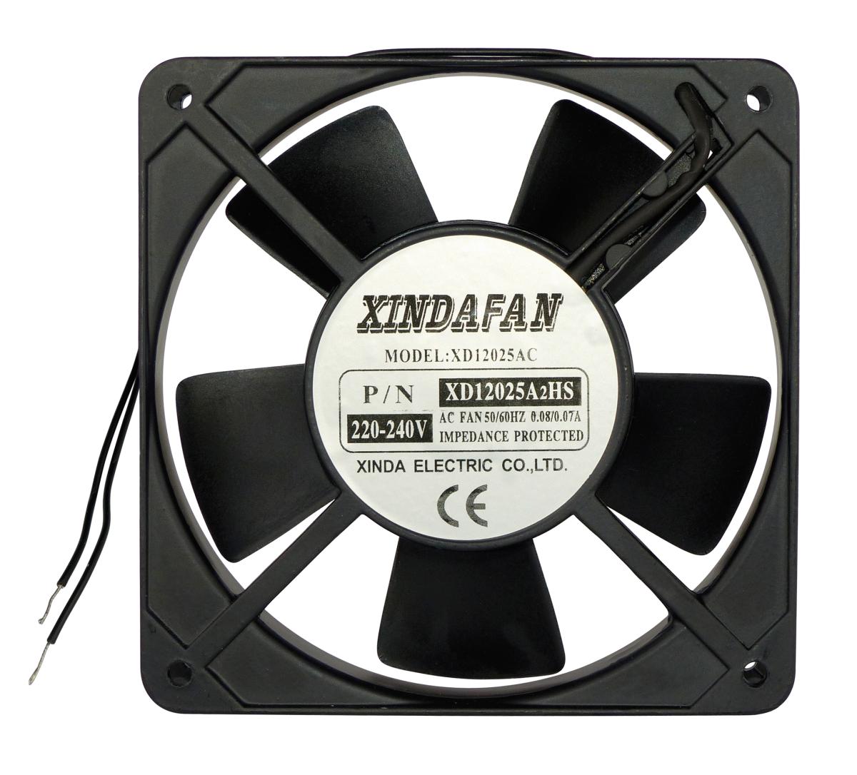 Ventilateur 230v 0.07a 120 x 120 x 25mm 55m3/h 43dba roulement a paliers lisses